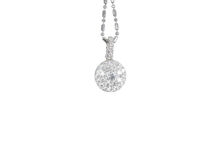 Round Pavé Diamond Pendant