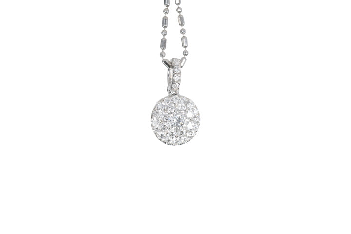 Round Pavé Diamond Pendant