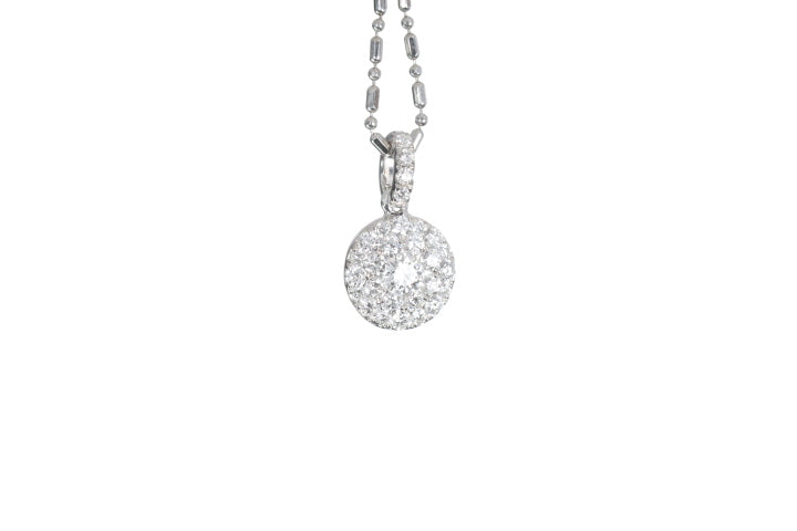 Round Pavé Diamond Pendant