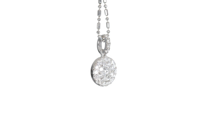 Round Pavé Diamond Pendant