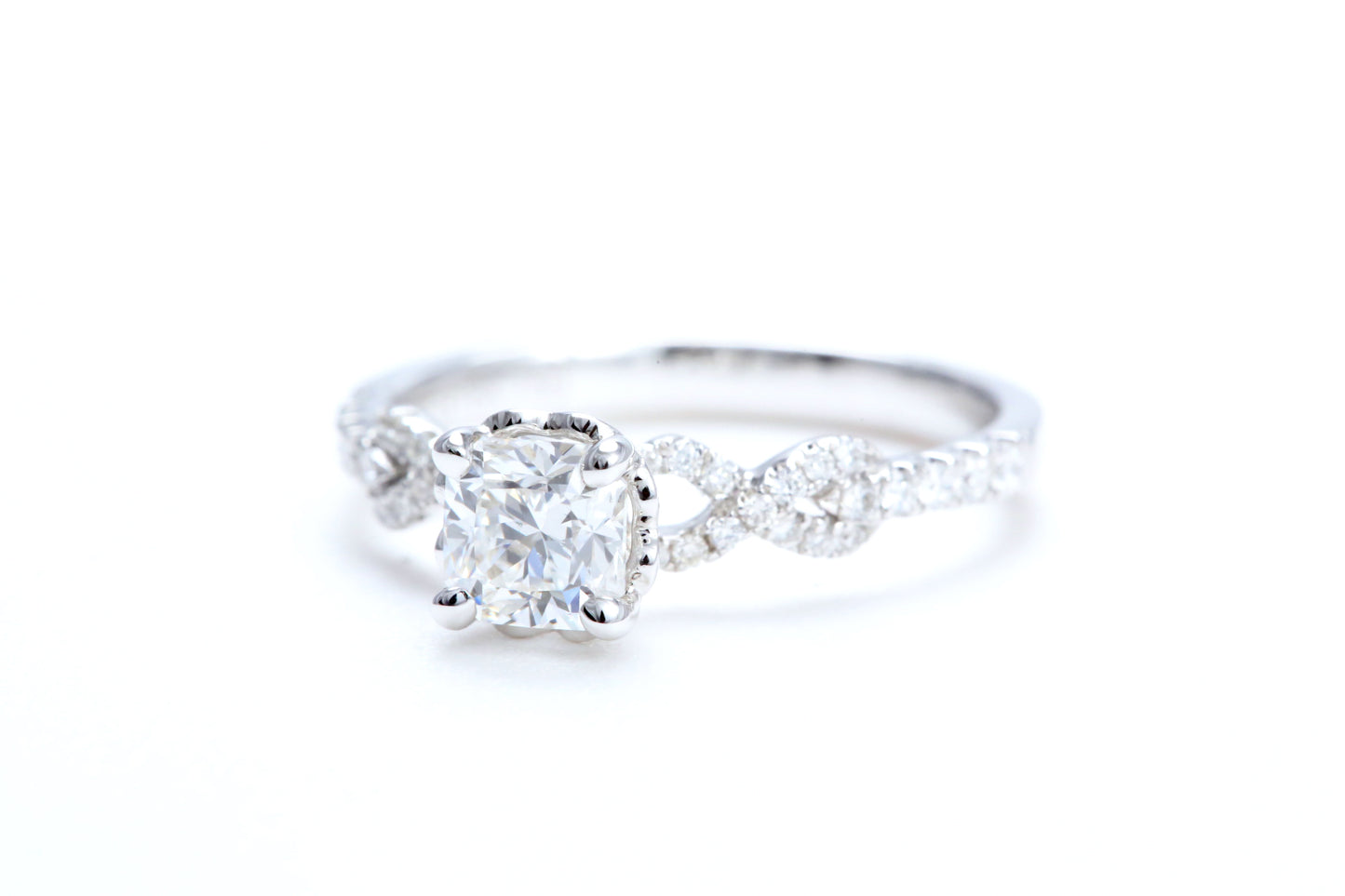 3/4 Carat Ideal Square Shaped Engagement Ring