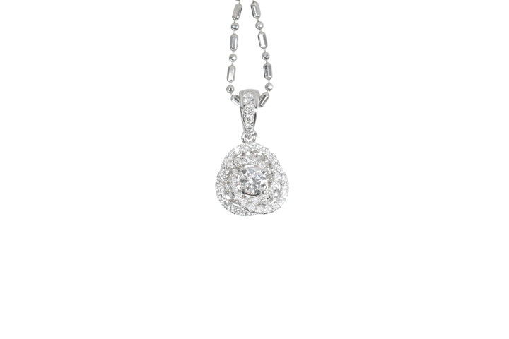 Small Diamond Love Knot Pendant