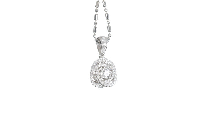 Small Diamond Love Knot Pendant