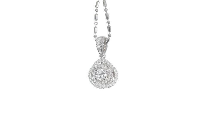 Small Diamond Love Knot Pendant