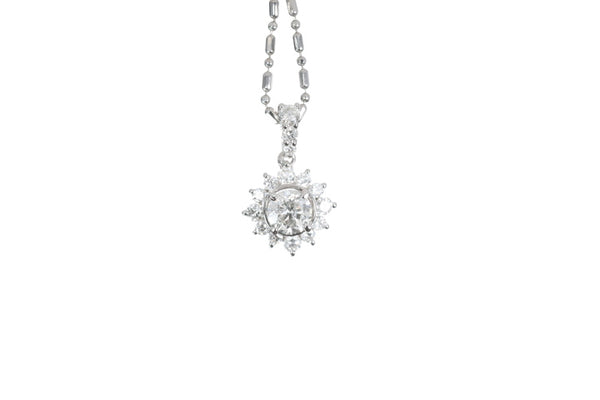 Starburst Diamond Halo Pendant