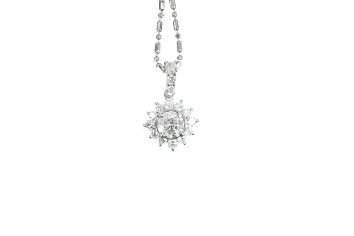 Starburst Diamond Halo Pendant