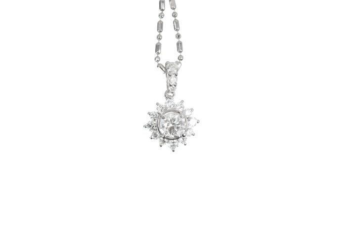 Starburst Diamond Halo Pendant