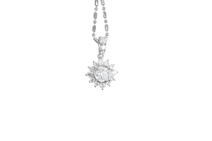 Starburst Diamond Halo Pendant