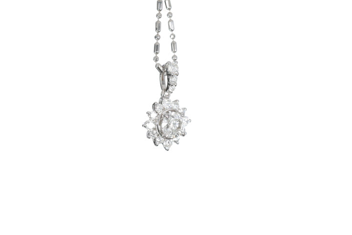 Starburst Diamond Halo Pendant