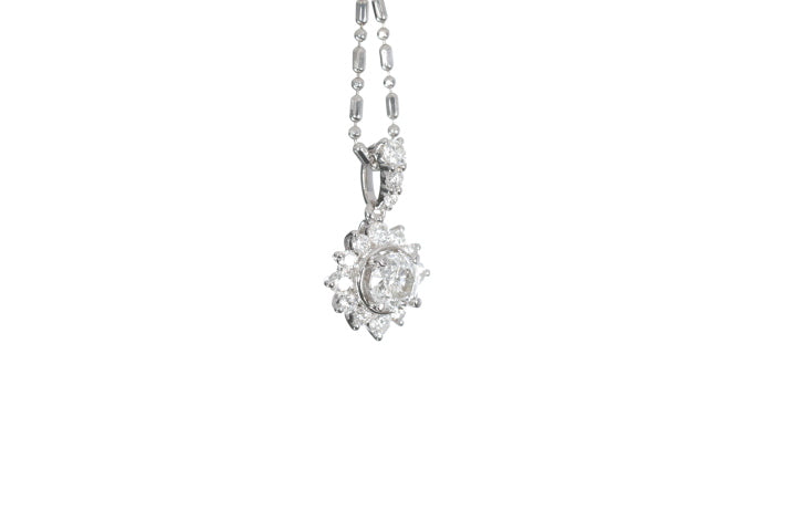 Starburst Diamond Halo Pendant