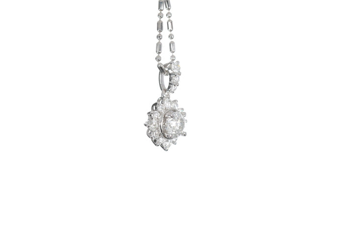 Starburst Diamond Halo Pendant