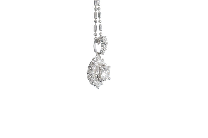 Starburst Diamond Halo Pendant