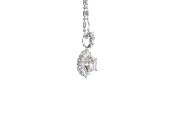 Starburst Diamond Halo Pendant