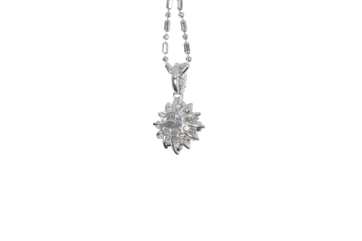 Starburst Diamond Halo Pendant
