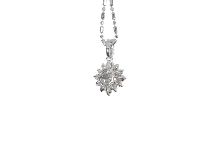 Starburst Diamond Halo Pendant