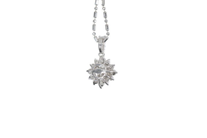 Starburst Diamond Halo Pendant