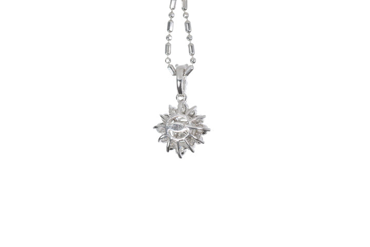 Starburst Diamond Halo Pendant