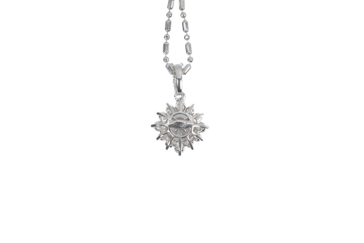 Starburst Diamond Halo Pendant
