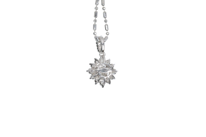 Starburst Diamond Halo Pendant