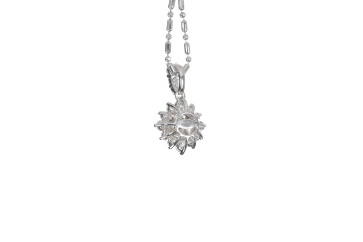 Starburst Diamond Halo Pendant