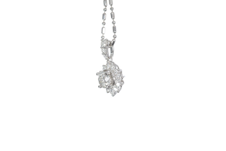 Starburst Diamond Halo Pendant