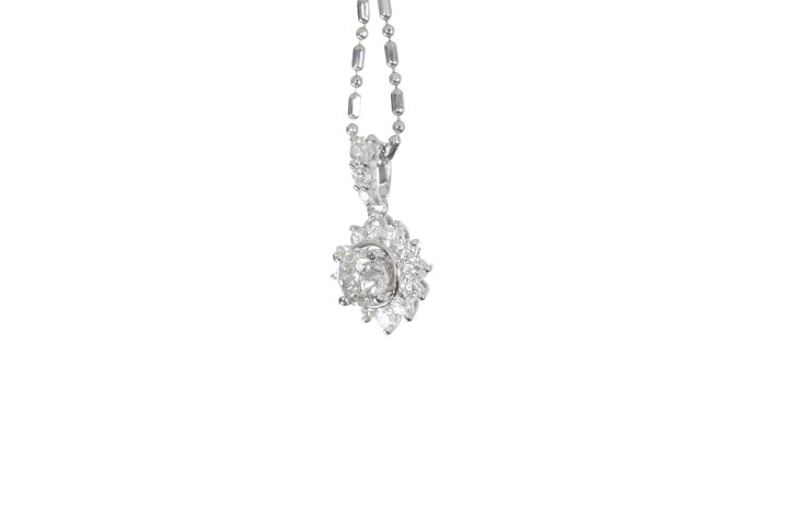 Starburst Diamond Halo Pendant