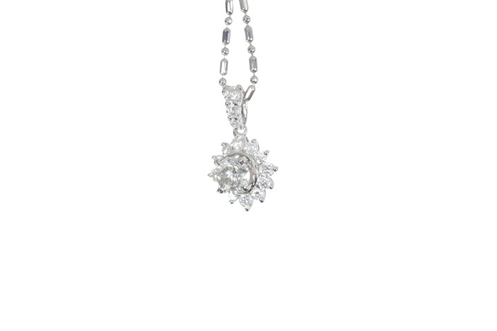 Starburst Diamond Halo Pendant