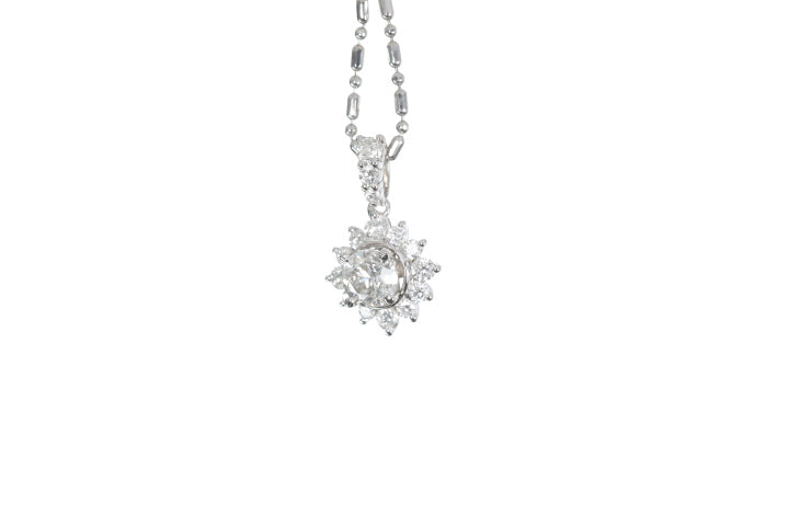 Starburst Diamond Halo Pendant