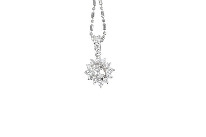 Starburst Diamond Halo Pendant