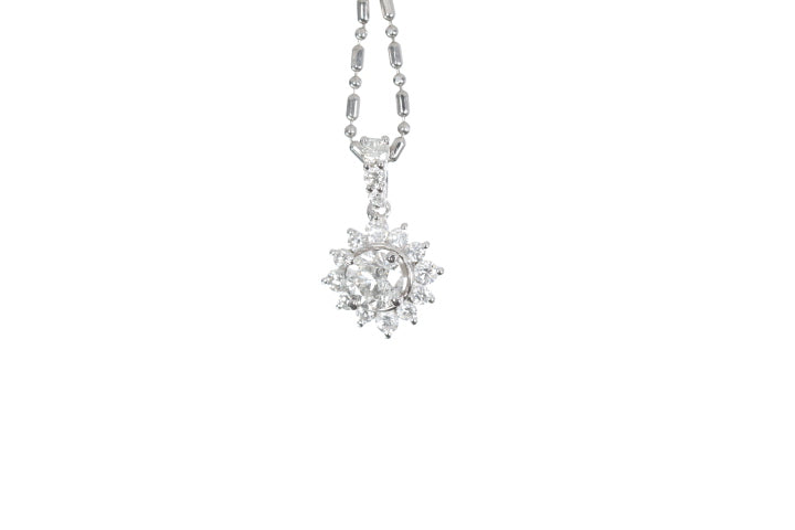 Starburst Diamond Halo Pendant
