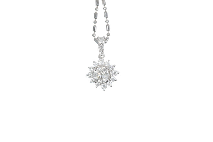 Starburst Diamond Halo Pendant
