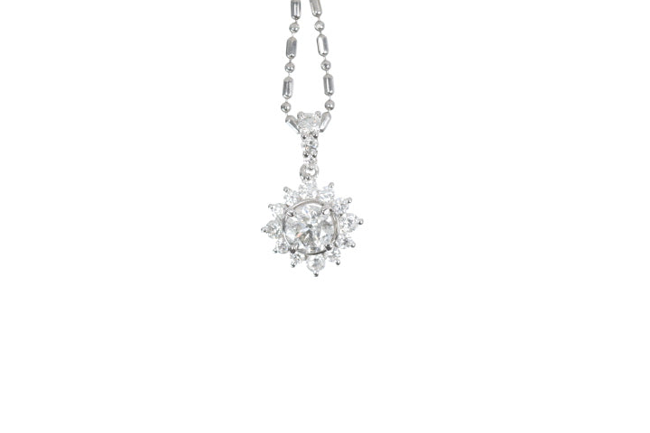 Starburst Diamond Halo Pendant