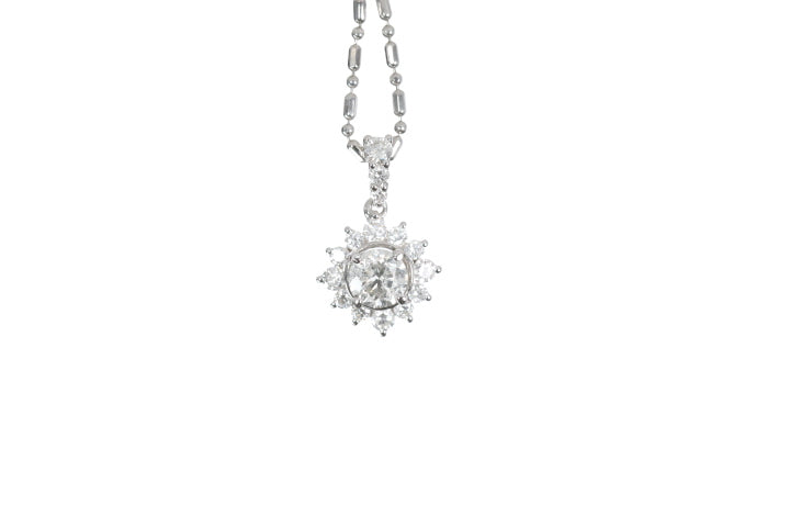 Starburst Diamond Halo Pendant