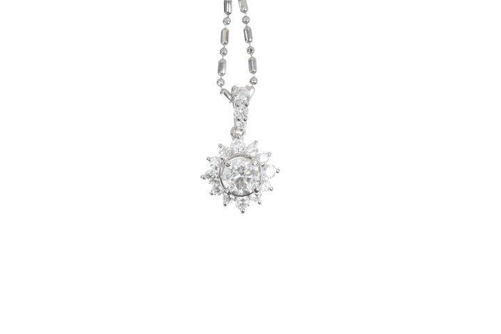 Starburst Diamond Halo Pendant