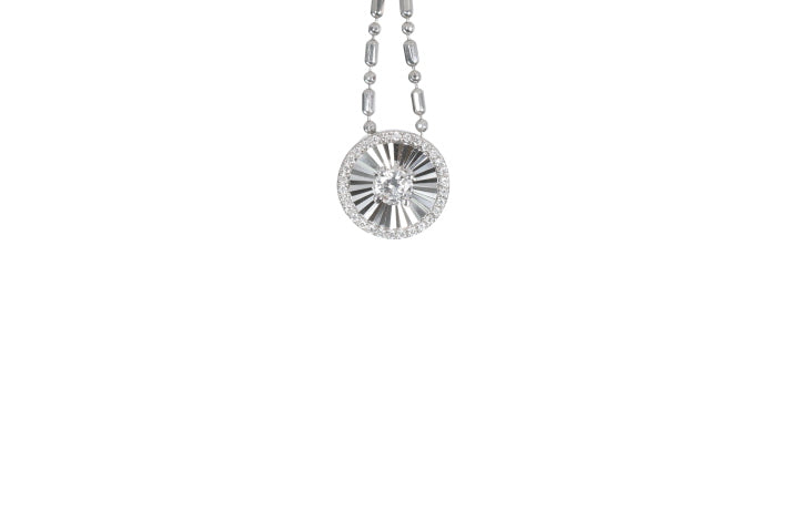 Starburst Disc Diamond Pendant