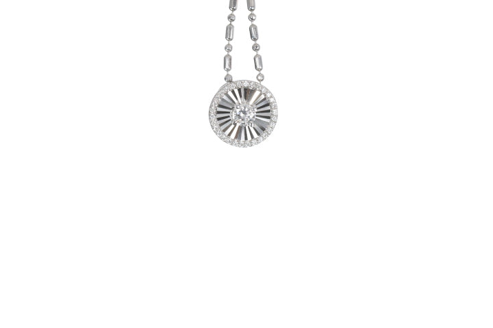 Starburst Disc Diamond Pendant