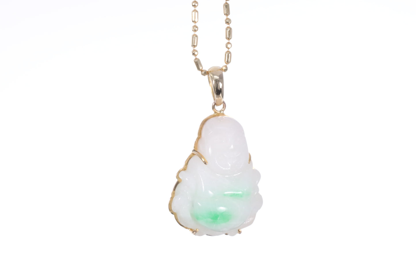 Mini Jadeite Buddha with Happiness