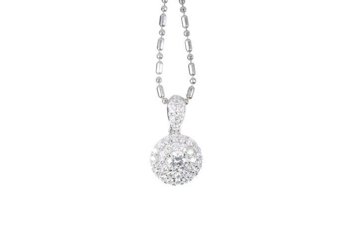Round Pavé Diamond Pendant