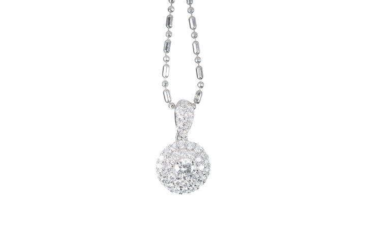 Round Pavé Diamond Pendant