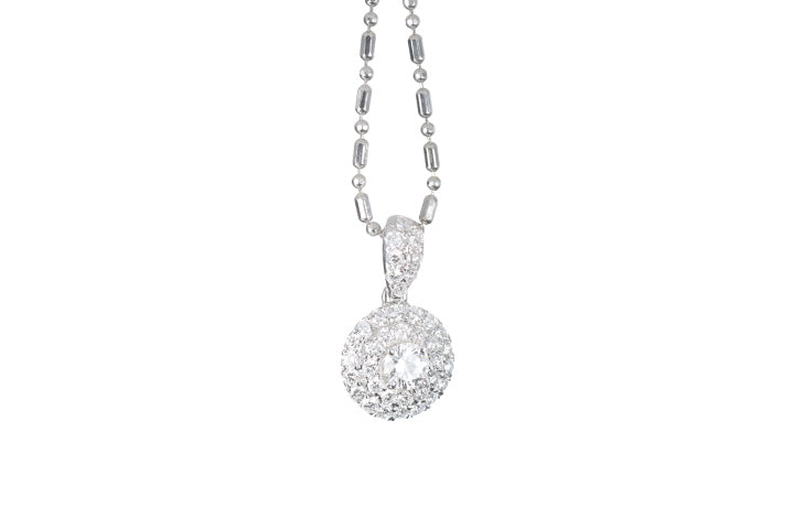 Round Pavé Diamond Pendant