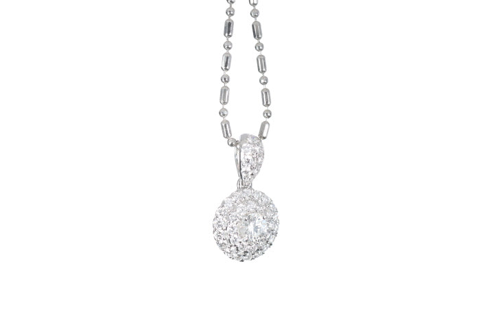Round Pavé Diamond Pendant