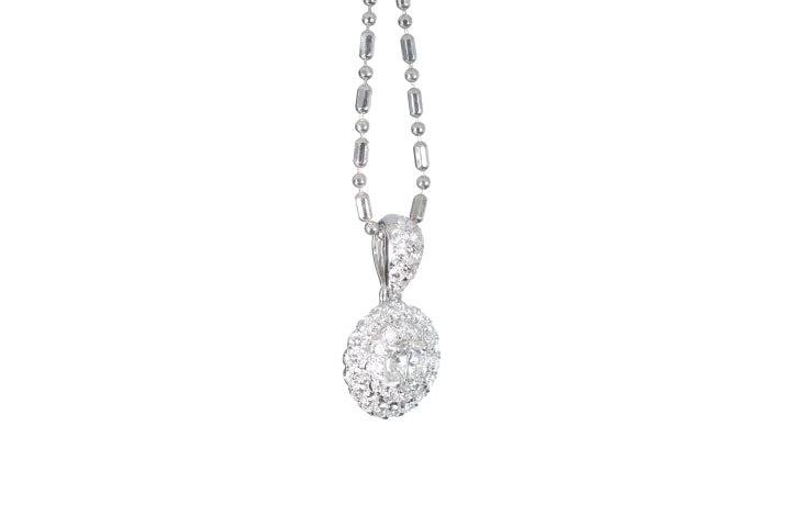 Round Pavé Diamond Pendant