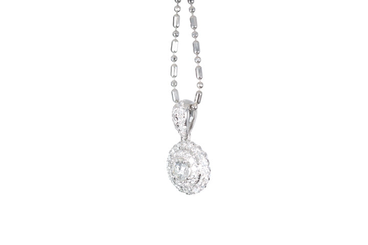 Round Pavé Diamond Pendant