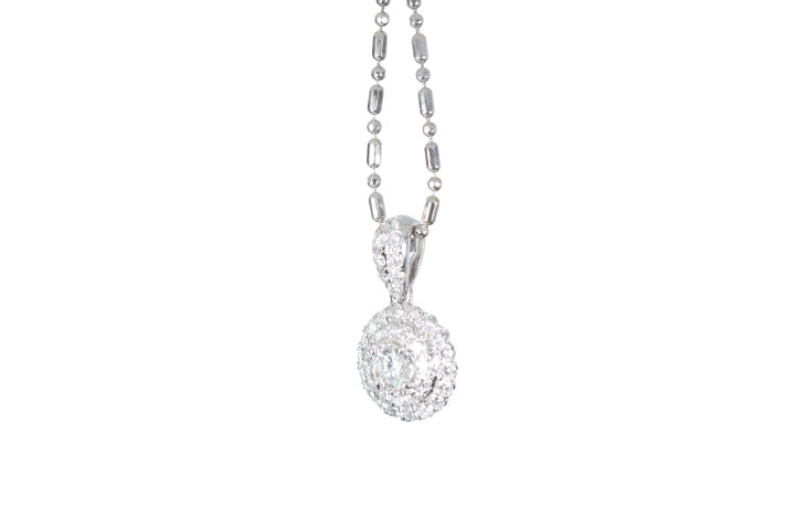 Round Pavé Diamond Pendant