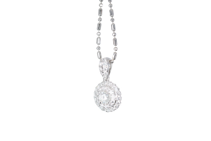 Round Pavé Diamond Pendant