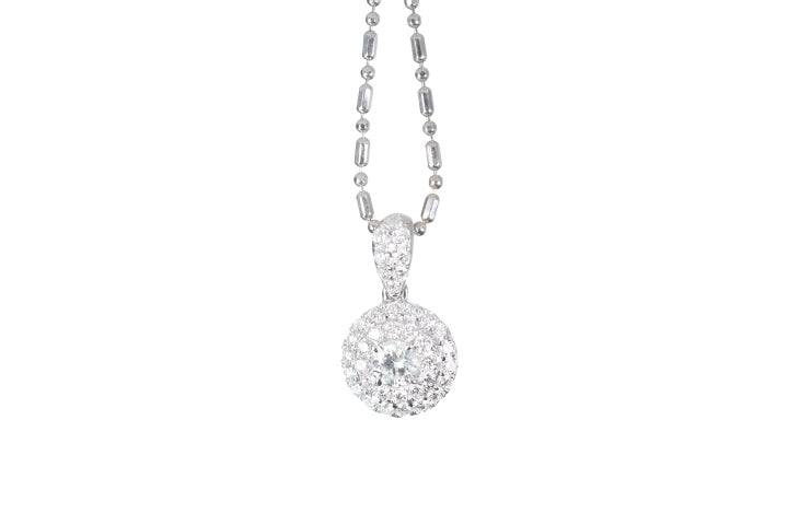 Round Pavé Diamond Pendant