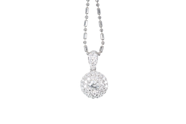 Round Pavé Diamond Pendant