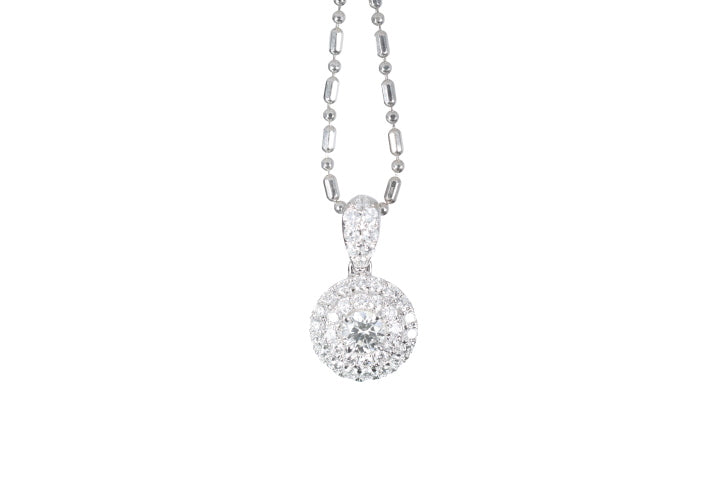 Round Pavé Diamond Pendant