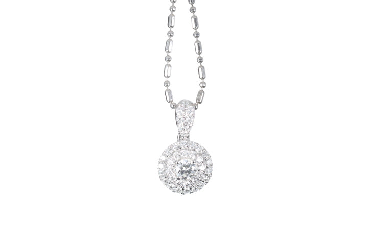 Round Pavé Diamond Pendant