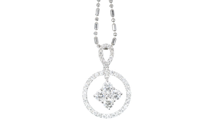 Diamond Dangle Halo Pendant